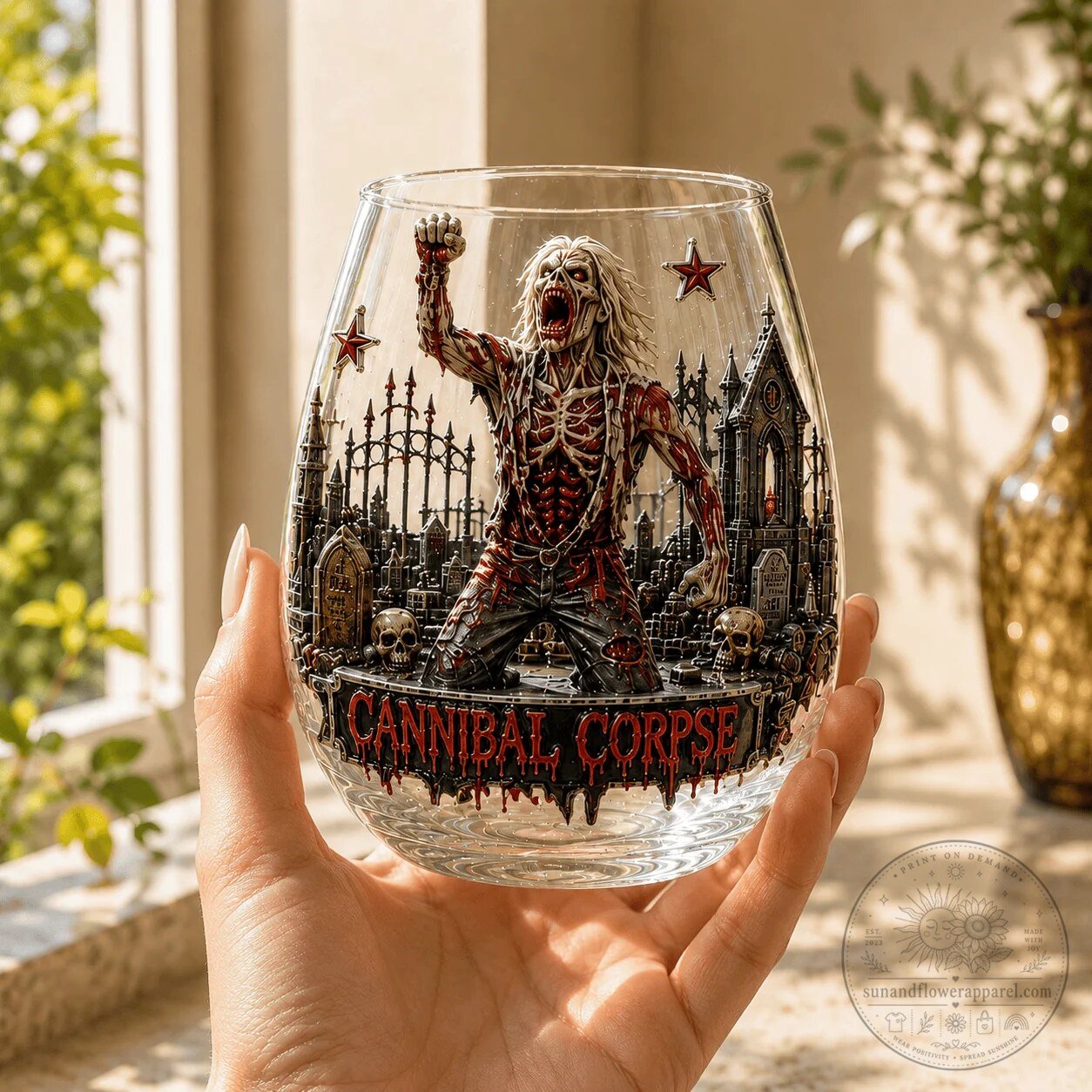 Cannibal Corpse Brutal Death Metal Band Stemless Wine Glass 6 Cannibal Corpse Brutal Death Metal Band Stemless Wine Glass