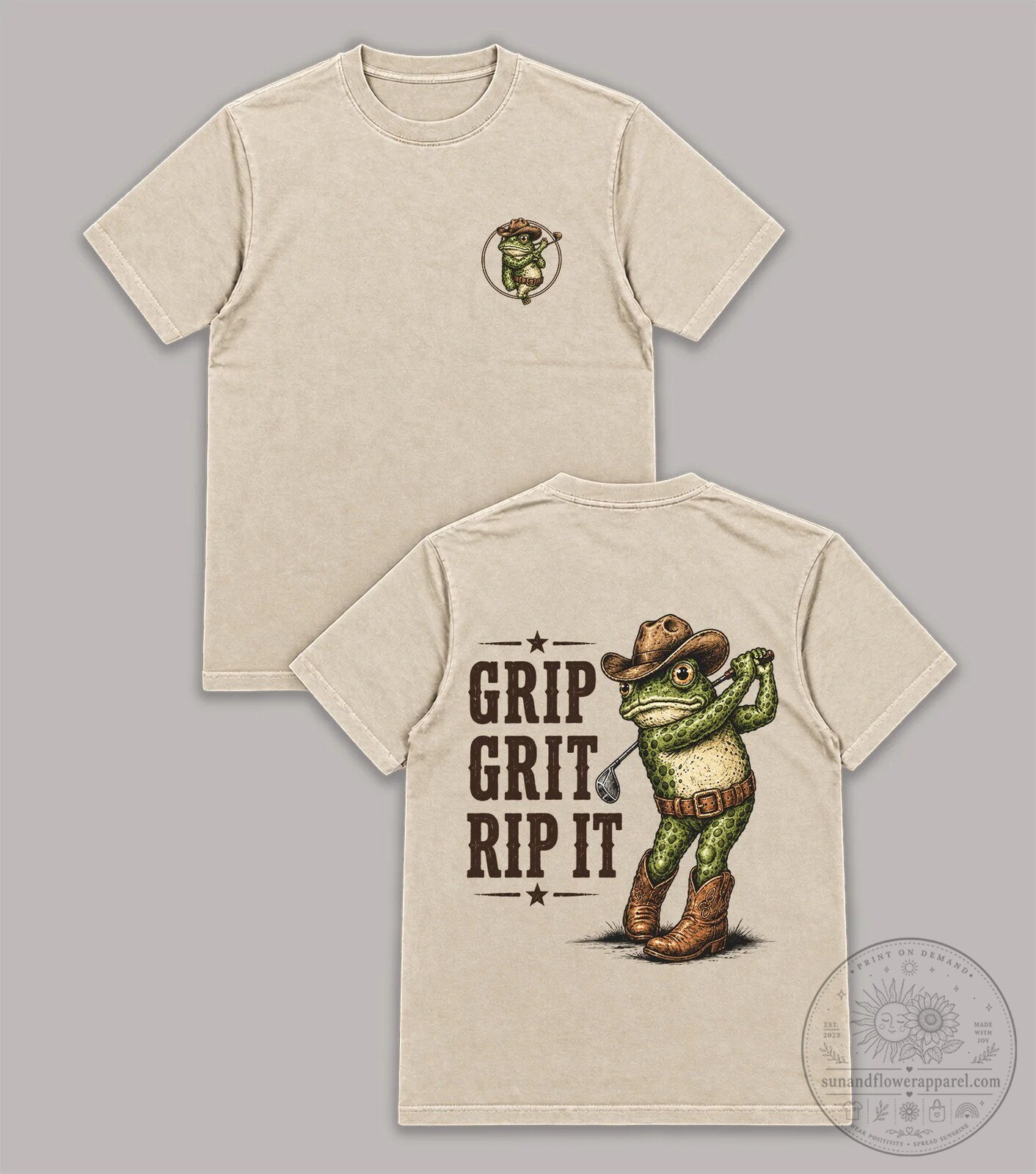 Cowboy Frog Golfing Grip Grit Rip It Funny Western T-Shirt 1 Cowboy Frog Golfing Grip Grit Rip It Funny Western T-Shirt