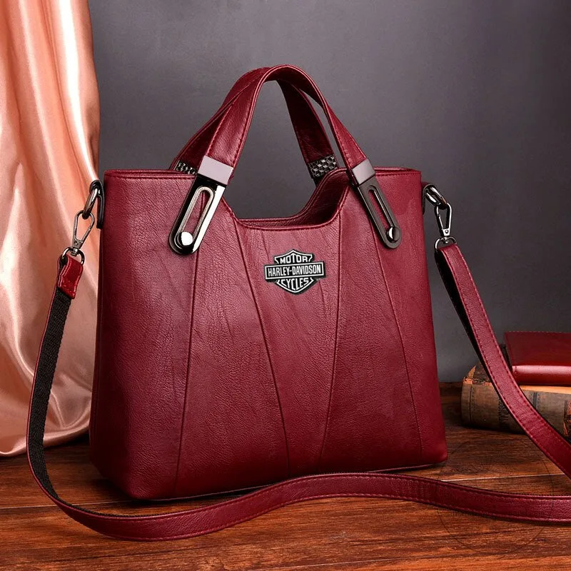 Harley-Davidson Motorcycles Vintage Leather Handbag for Women