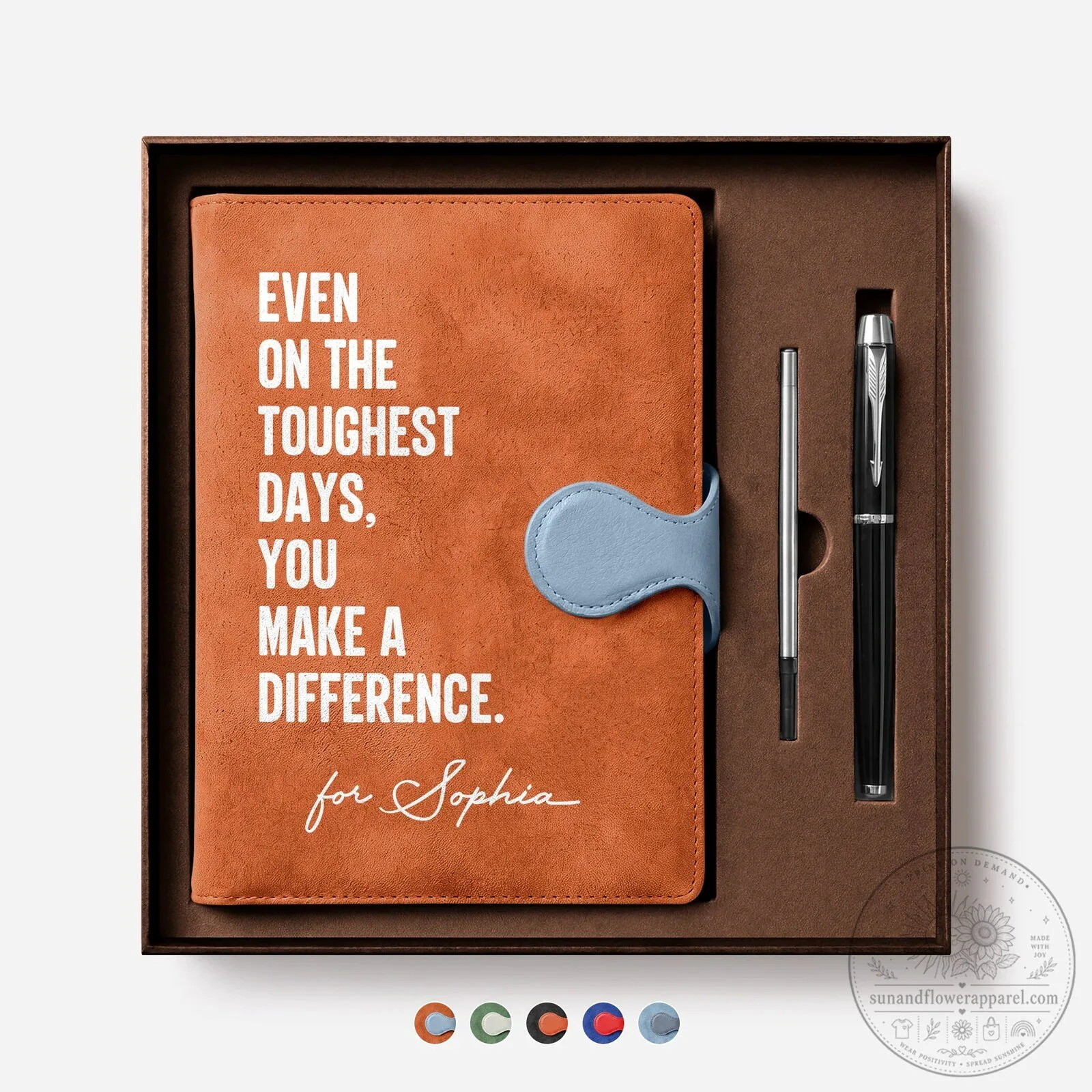 Even On The Toughest Days You Make A Difference Personalized Notebook Pen Gift Set