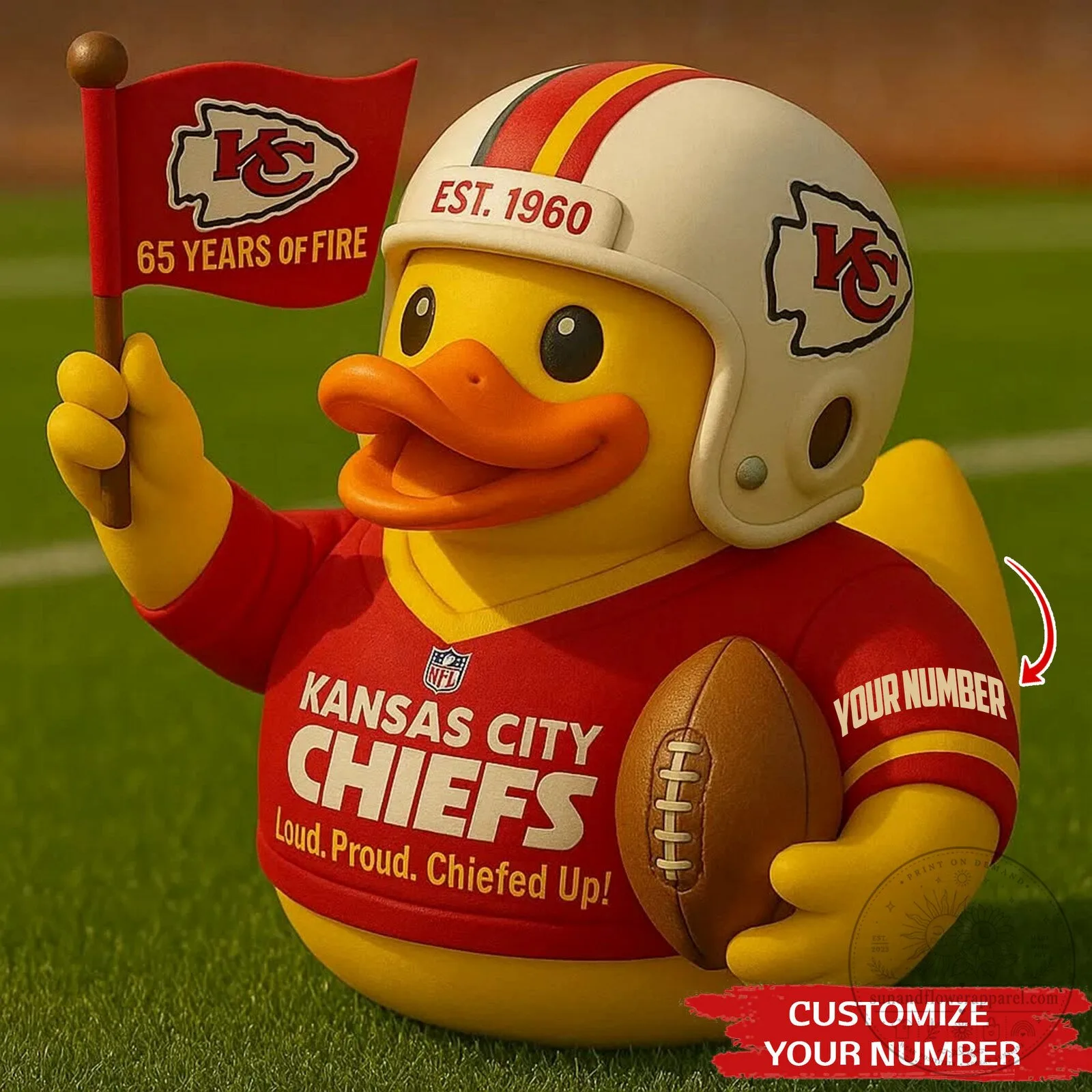 Kansas City Chiefs Football Rubber Duck Collectible Figurine