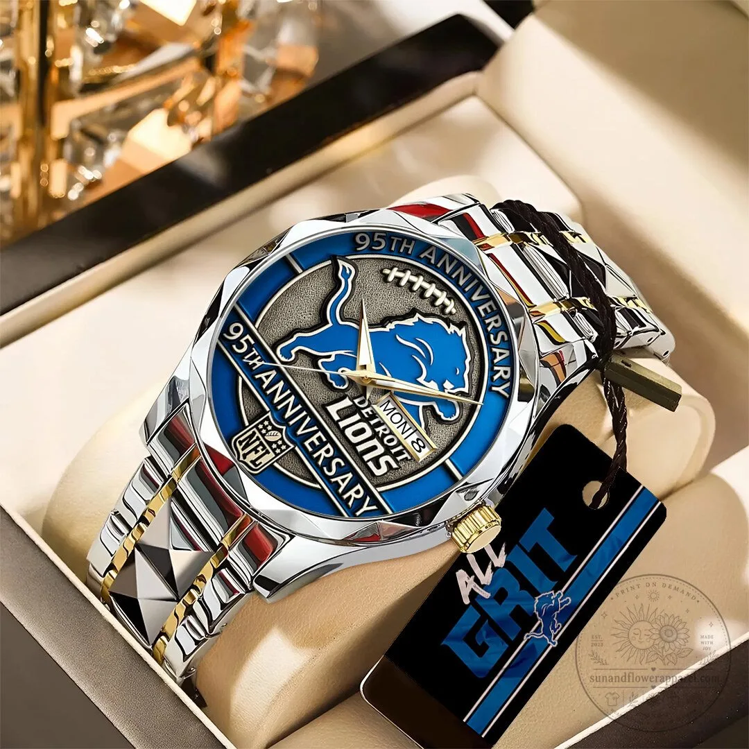 Detroit Lions 95th Anniversary NFL Football Team Commemorative Watch 3 Detroit Lions 95th Anniversary NFL Football Team Commemorative Watch