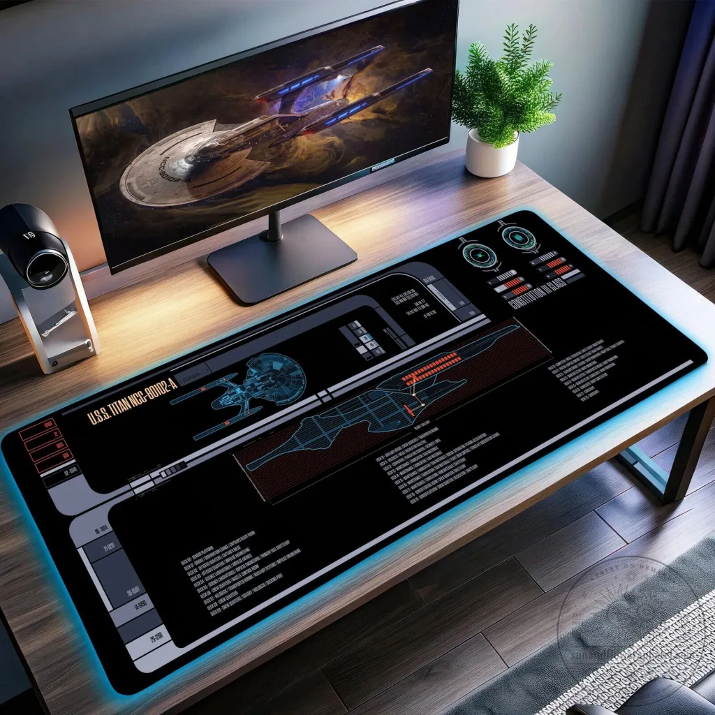 Star Trek USS Titan NCC-80102-A Constitution Class LED Desk Mat Star Trek USS Titan NCC-80102-A Constitution Class LED Desk Mat