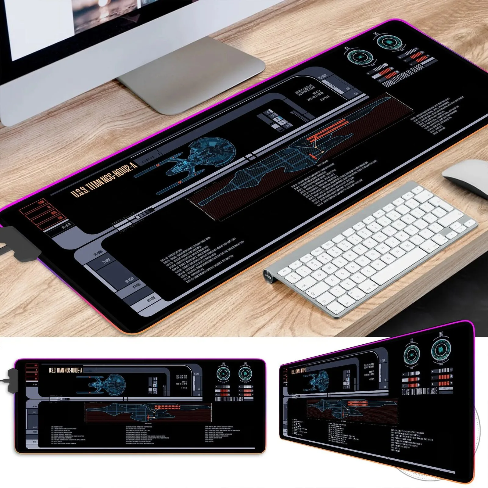 Star Trek USS Titan NCC-80102-A Constitution Class LED Desk Mat 7 Star Trek USS Titan NCC-80102-A Constitution Class LED Desk Mat