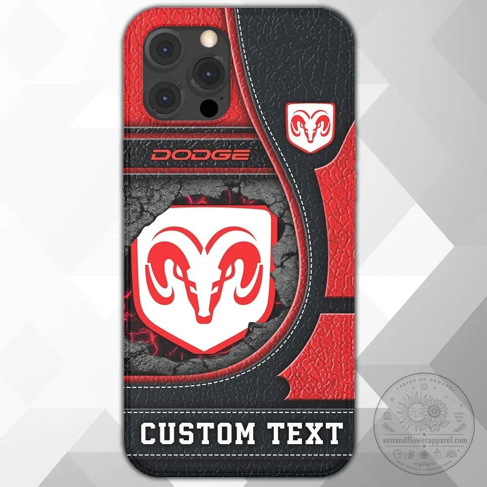 Dodge Ram Logo Custom Name Red Black Leather Texture Phone Case 5 Dodge Ram Logo Custom Name Red Black Leather Texture Phone Case