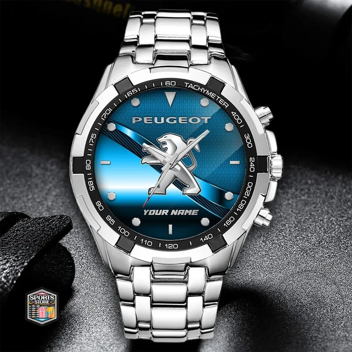Elegant Stainless Steel Watch with Custom Name by Peugeot - Fashionable Design