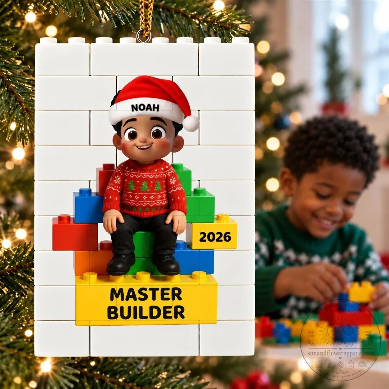 Personalized Master Builder Christmas Ornament - Custom Name Building Blocks Decoration 18 Personalized Master Builder Christmas Ornament - Custom Name Building Blocks Decoration