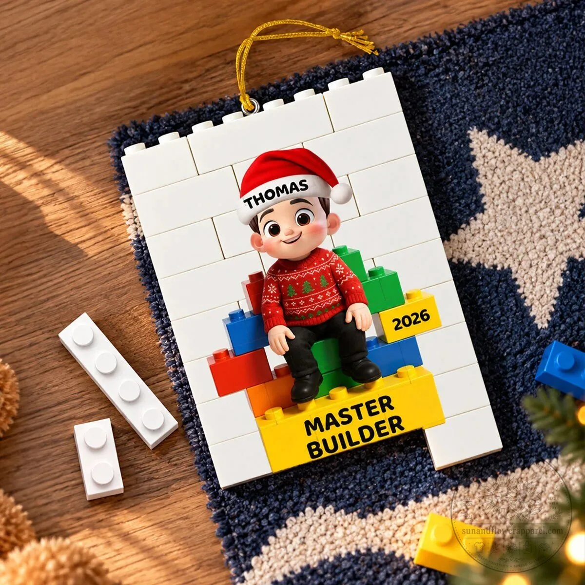 Personalized Master Builder Christmas Ornament - Custom Name Building Blocks Decoration 21 Personalized Master Builder Christmas Ornament - Custom Name Building Blocks Decoration