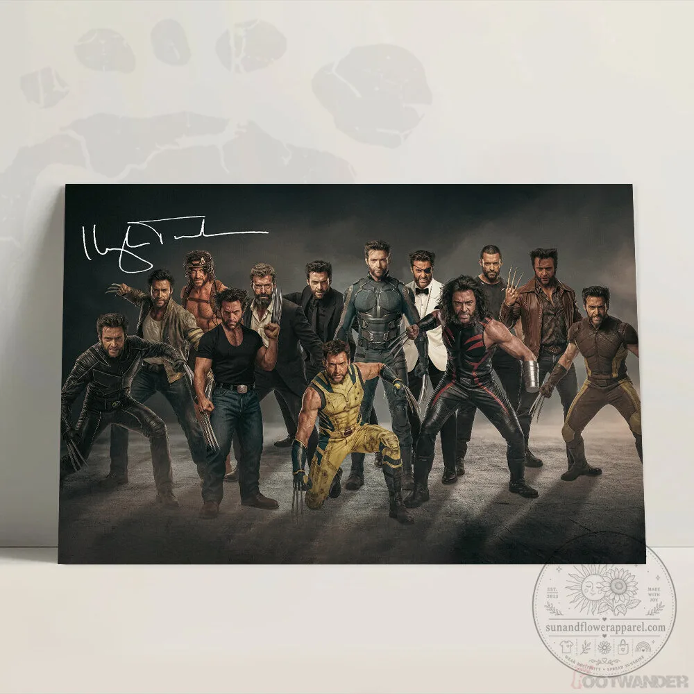 Hugh Jackman Wolverine Multiverse Signature X-Men Movie Poster Wall Art