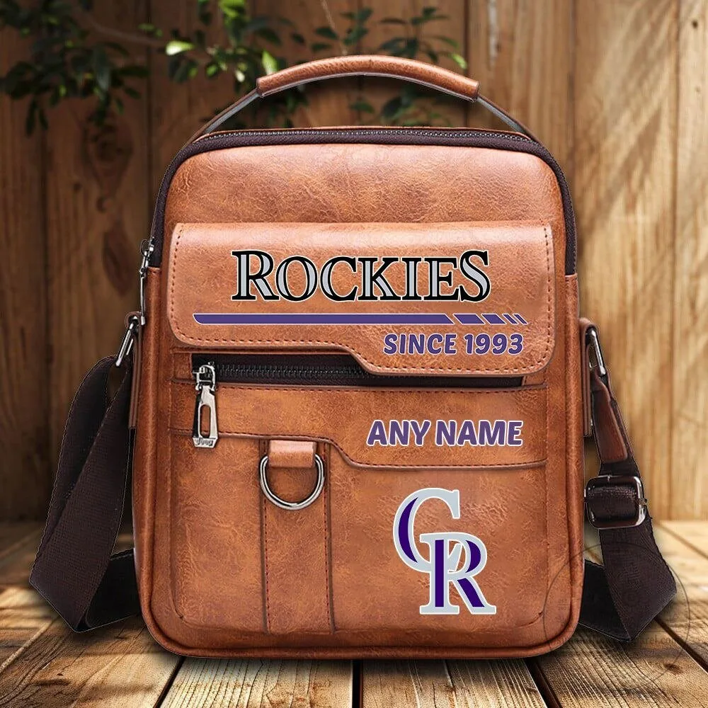 Colorado Rockies Personalized Name Vintage PU Leather Shoulder Bag