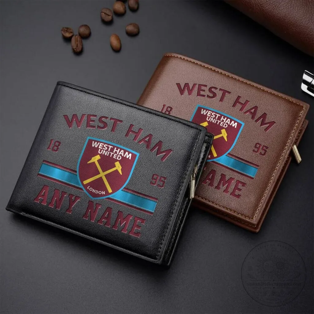 Personalized Leather Wallet for West Ham United Football Club Fans