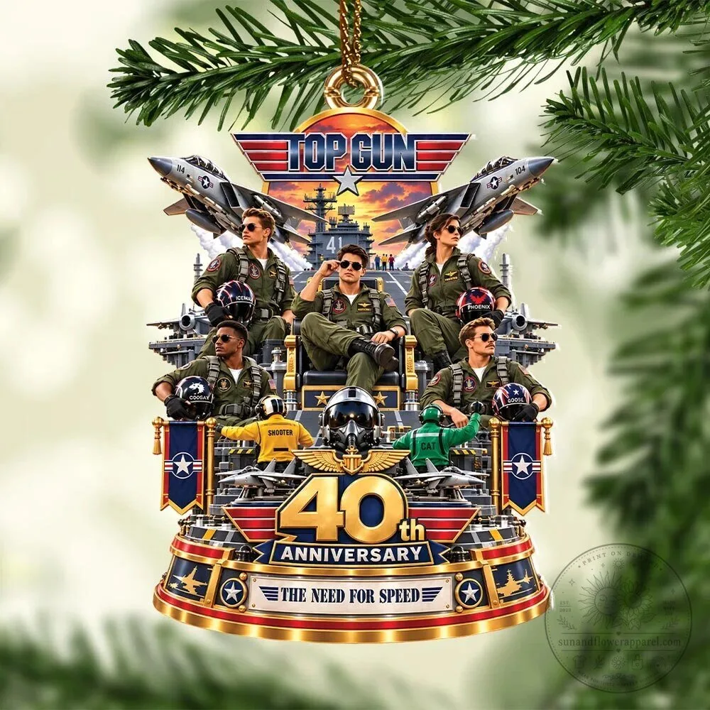 40th Anniversary Top Gun Christmas Tree Ornament - The Need For Speed