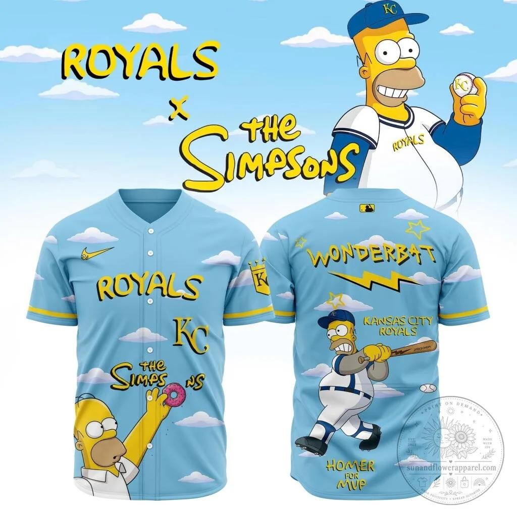 Homer Simpson Baseball Jersey from The Simpsons - Kansas City Royals Fan Gear
