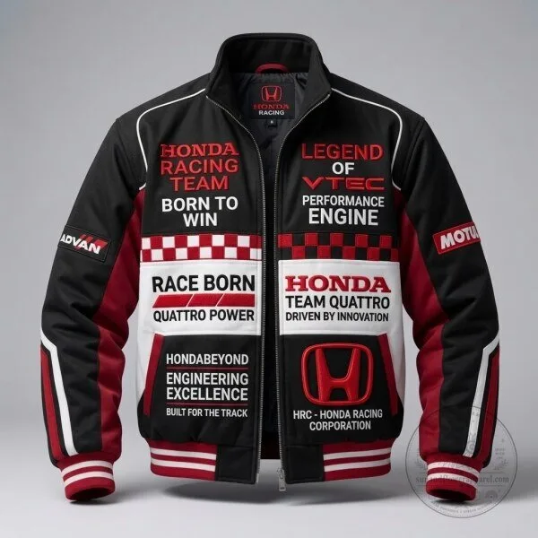 Honda Racing Team VTEC Performance Engine Bomber Jacket 3 Honda Racing Team VTEC Performance Engine Bomber Jacket