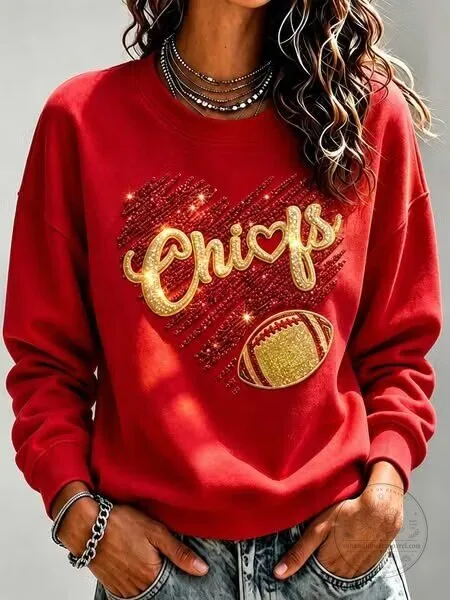 Kansas City Chiefs Football Heart Glitter Design Red Crewneck Sweatshirt 3 Kansas City Chiefs Football Heart Glitter Design Red Crewneck Sweatshirt