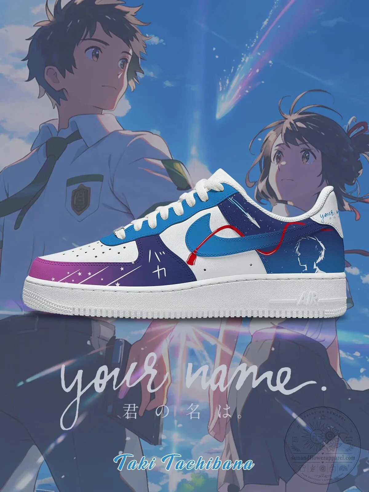 Your Name Kimi no Na wa Anime Taki Tachibana Mitsuha Miyamizu Custom Shoes