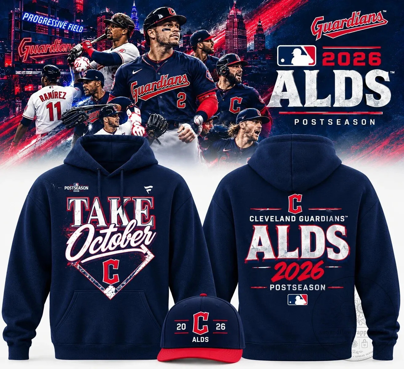 Cleveland Guardians 2026 ALDS Postseason Take October Navy Hoodie