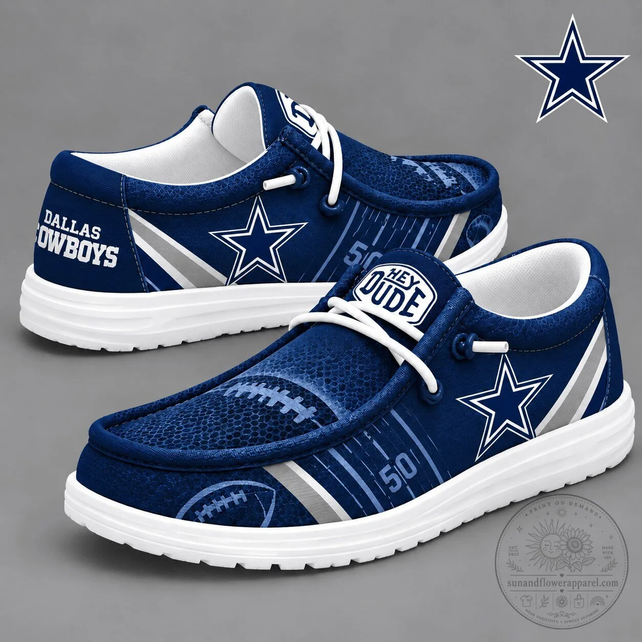 Dallas Cowboys NFL Football Team Logo Custom Design Shoes for Men