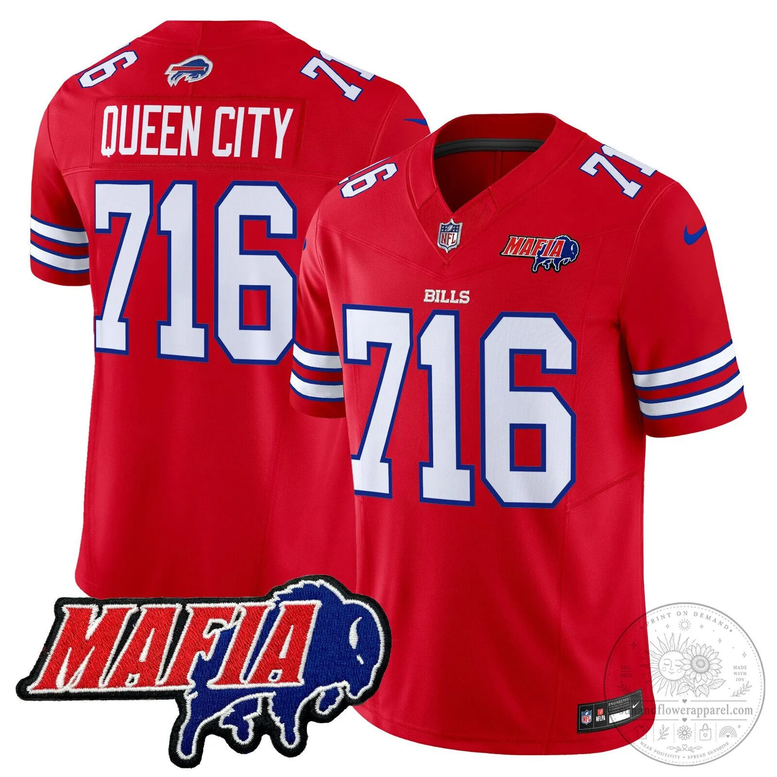 Josh Allen Buffalo Bills Red 2025 Bills Mafia Patch Vapor Limited Football Jersey 61 Josh Allen Buffalo Bills Red 2025 Bills Mafia Patch Vapor Limited Football Jersey