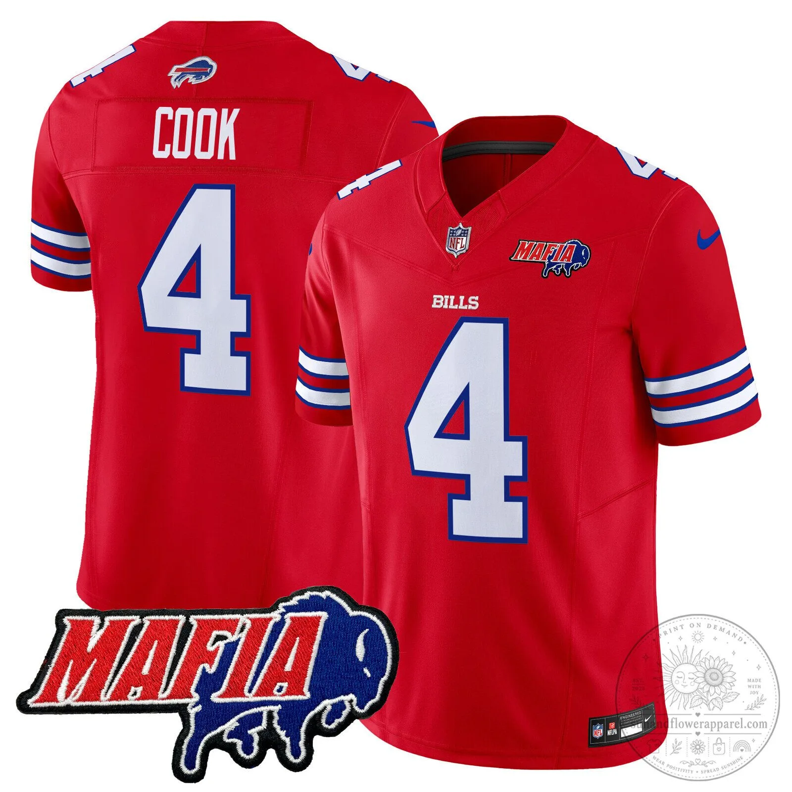 Josh Allen Buffalo Bills Red 2025 Bills Mafia Patch Vapor Limited Football Jersey 62 Josh Allen Buffalo Bills Red 2025 Bills Mafia Patch Vapor Limited Football Jersey