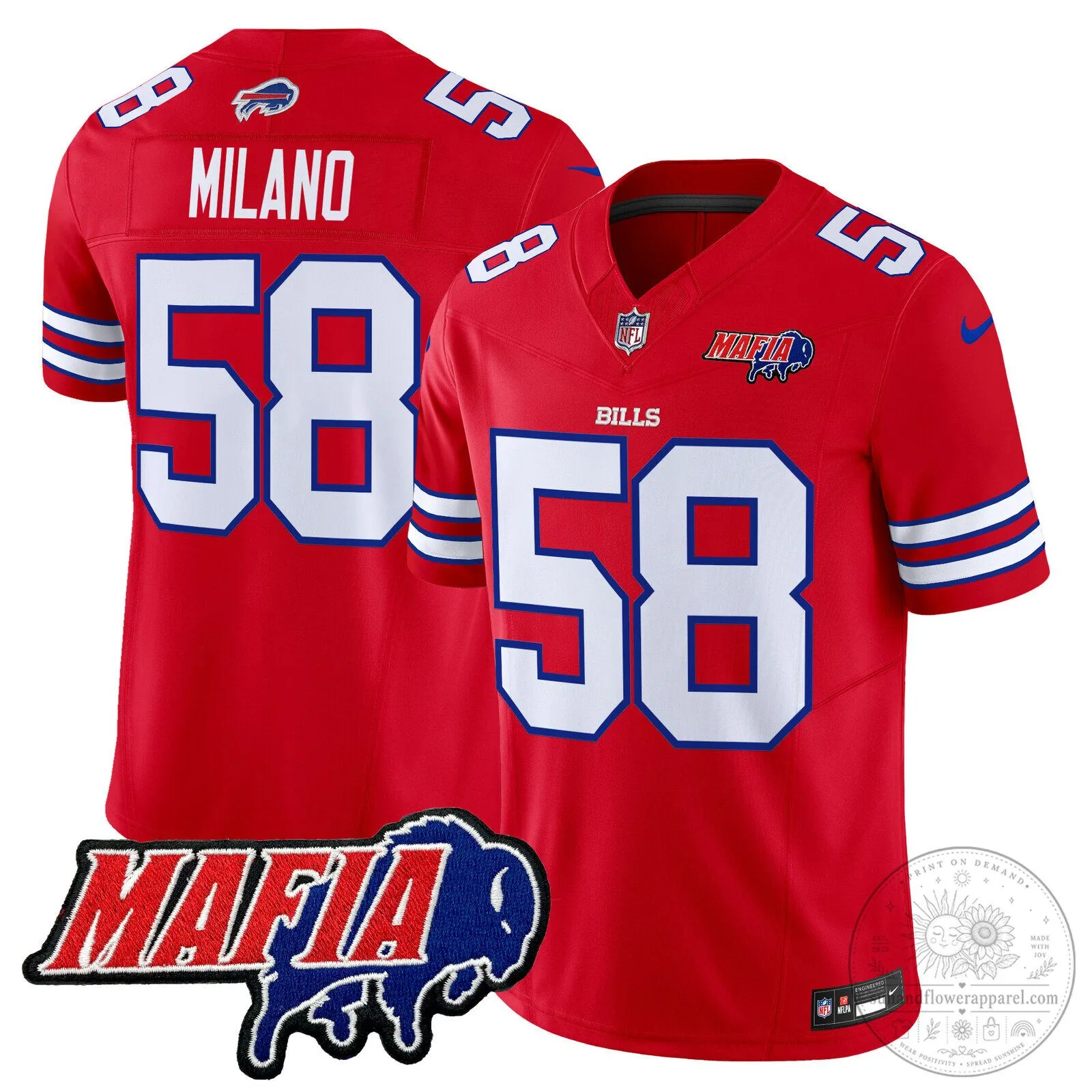 Josh Allen Buffalo Bills Red 2025 Bills Mafia Patch Vapor Limited Football Jersey 64 Josh Allen Buffalo Bills Red 2025 Bills Mafia Patch Vapor Limited Football Jersey