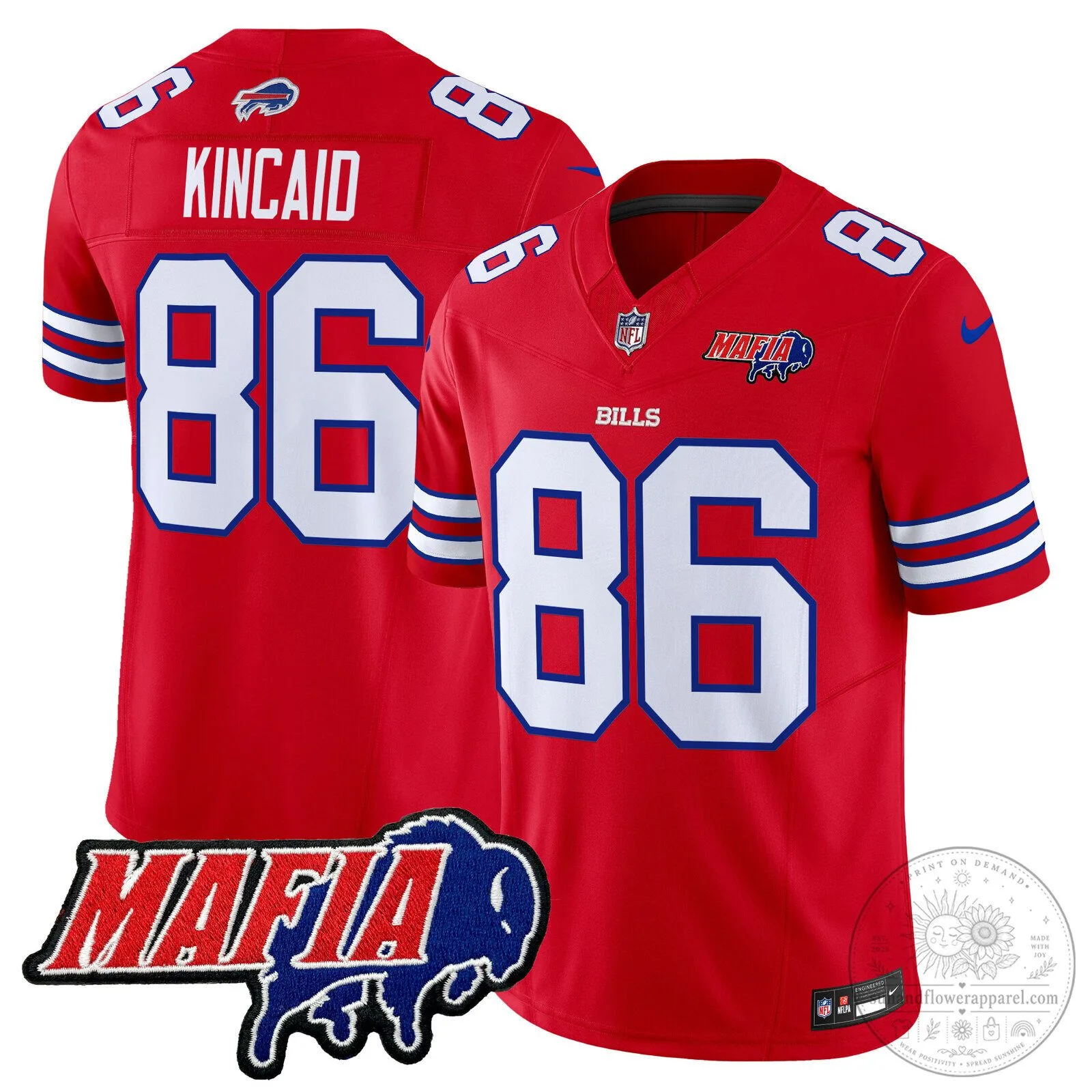 Josh Allen Buffalo Bills Red 2025 Bills Mafia Patch Vapor Limited Football Jersey 65 Josh Allen Buffalo Bills Red 2025 Bills Mafia Patch Vapor Limited Football Jersey