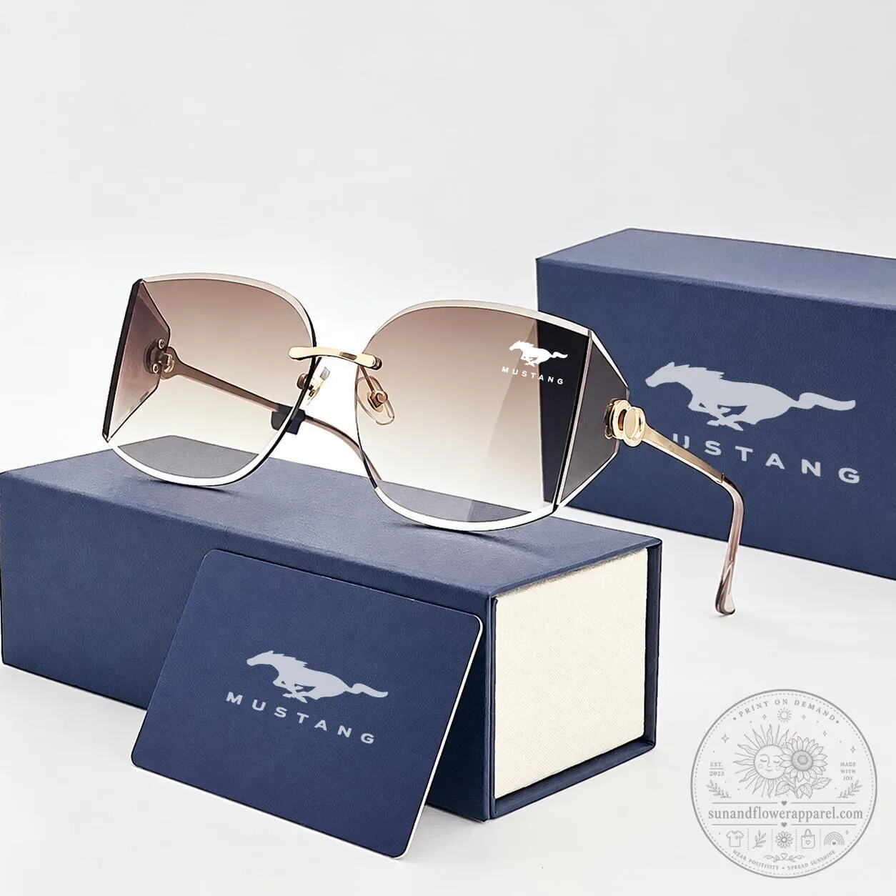 Ford Mustang Women's Polarized Gradient Oversized Sunglasses