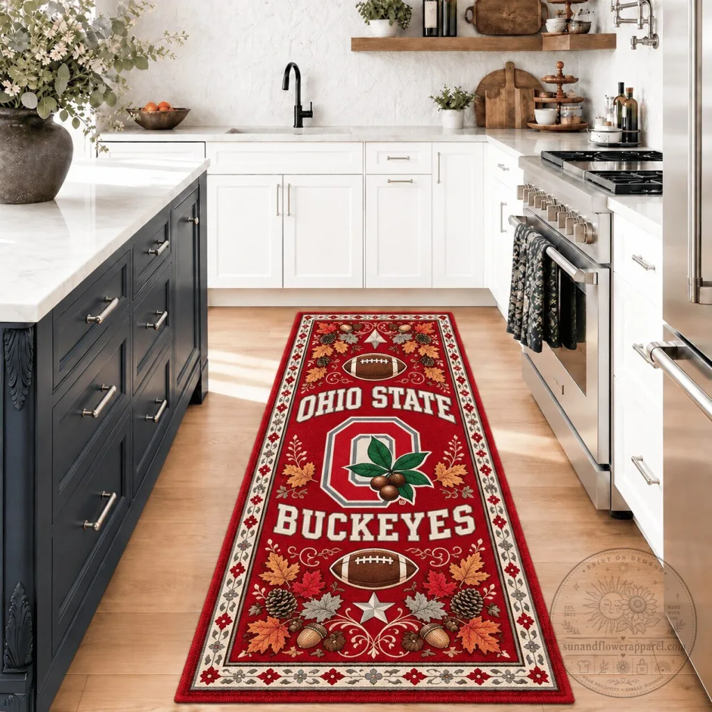 Ohio State Buckeyes Football Team Kitchen Runner Rug Floor Mat Ohio State Buckeyes Football Team Kitchen Runner Rug Floor Mat