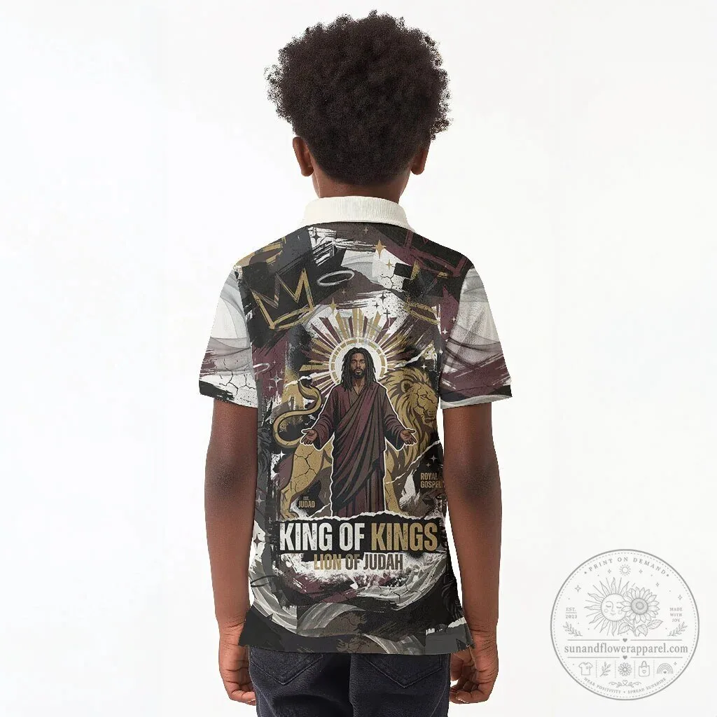 Jesus Is King Lion Of Judah Christian Religious Faith Kids Polo Shirt 5 Jesus Is King Lion Of Judah Christian Religious Faith Kids Polo Shirt