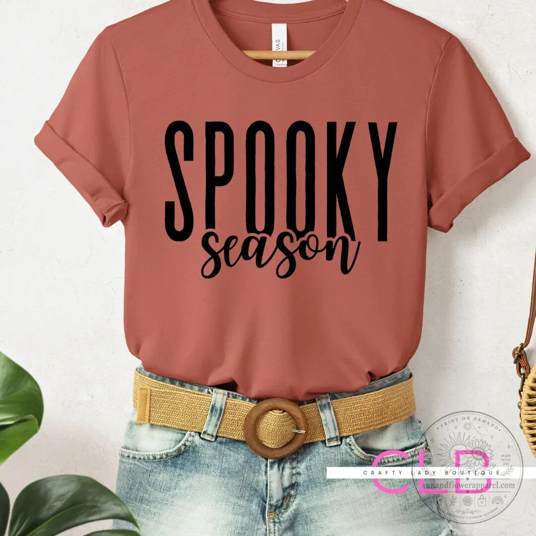 Spooky Season Halloween Autumn Fall Vibes Rust Orange T-Shirt