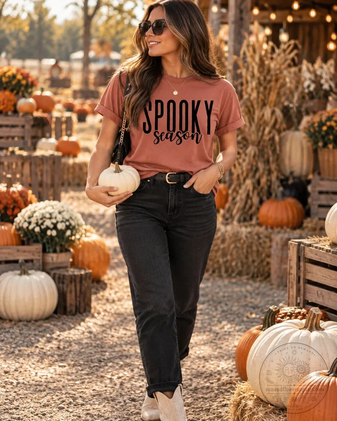 Spooky Season Halloween Autumn Fall Vibes Rust Orange T-Shirt 13 Spooky Season Halloween Autumn Fall Vibes Rust Orange T-Shirt