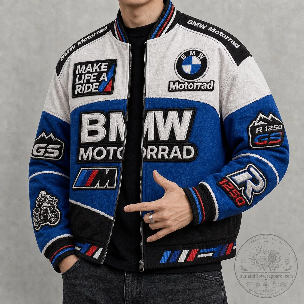 BMW Motorrad Make Life A Ride Motorcycle Bomber Jacket