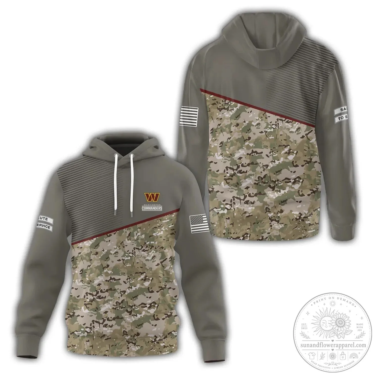 Military Camouflage Hoodie for Salute To Service by Washington Commanders