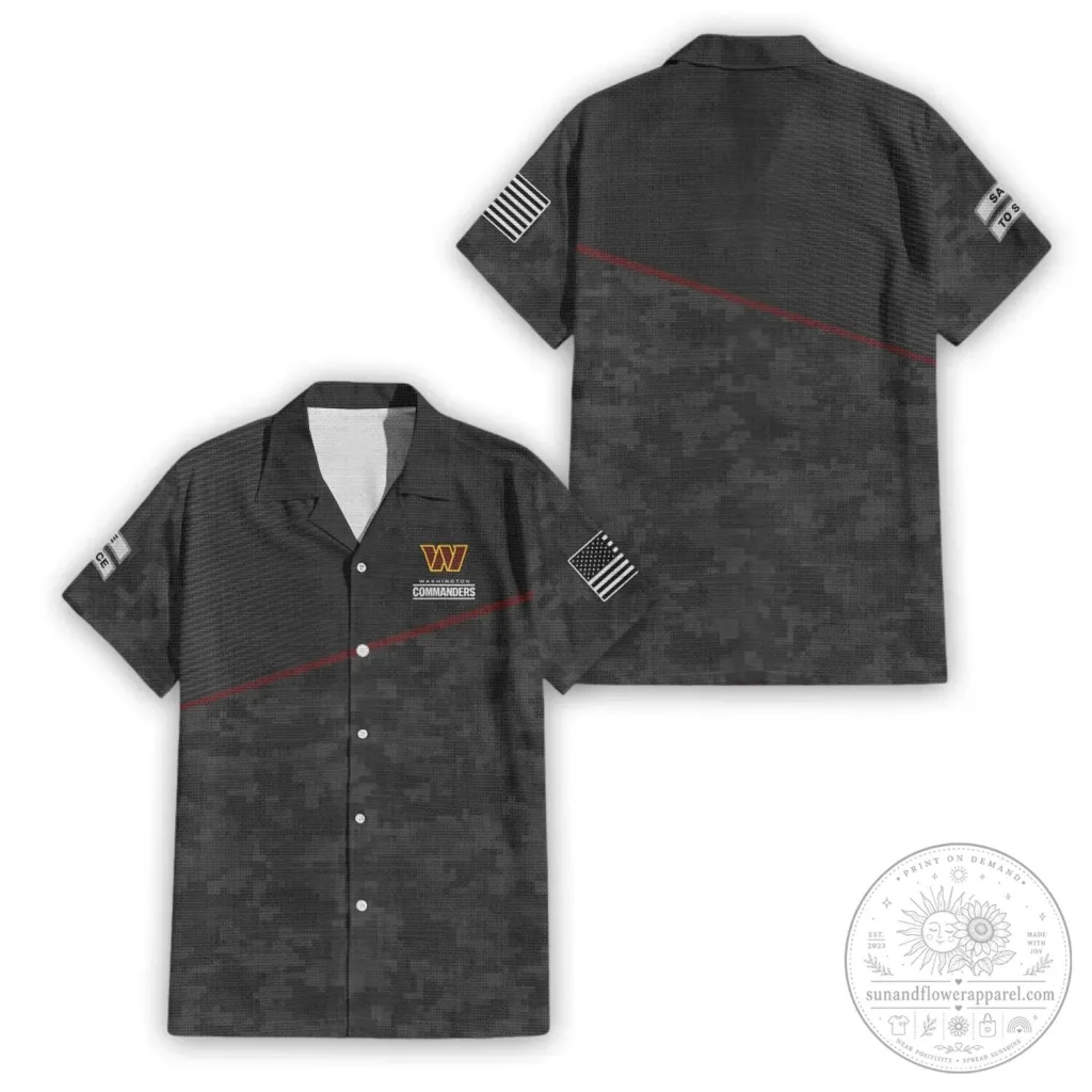 Washington Commanders Salute To Service Digital Camouflage Hawaiian Shirt Washington Commanders Salute To Service Digital Camouflage Hawaiian Shirt