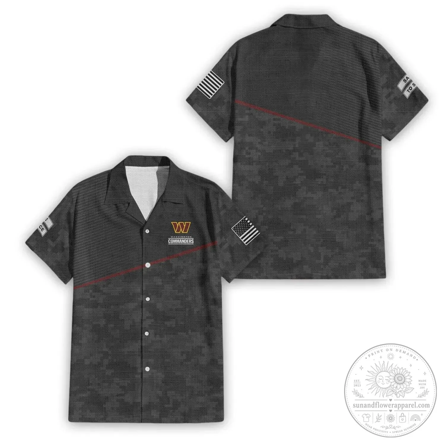 Washington Commanders Salute To Service Digital Camouflage Hawaiian Shirt