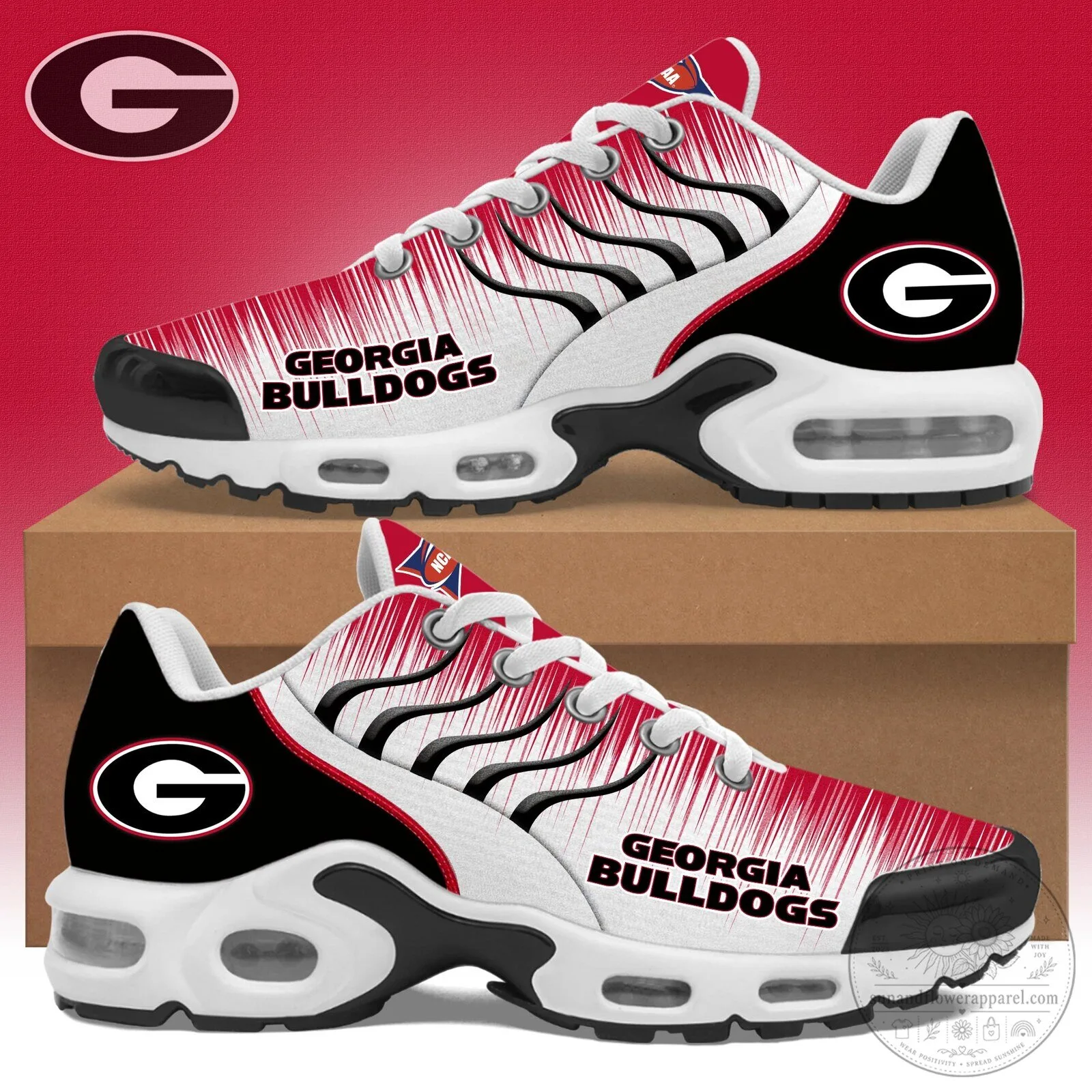 Georgia Bulldogs NCAA Team Logo Athletic Running Shoes