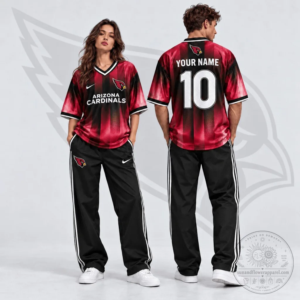 Arizona Cardinals Custom Name Number Gradient Shadow V-Neck Football Jersey Arizona Cardinals Custom Name Number Gradient Shadow V-Neck Football Jersey