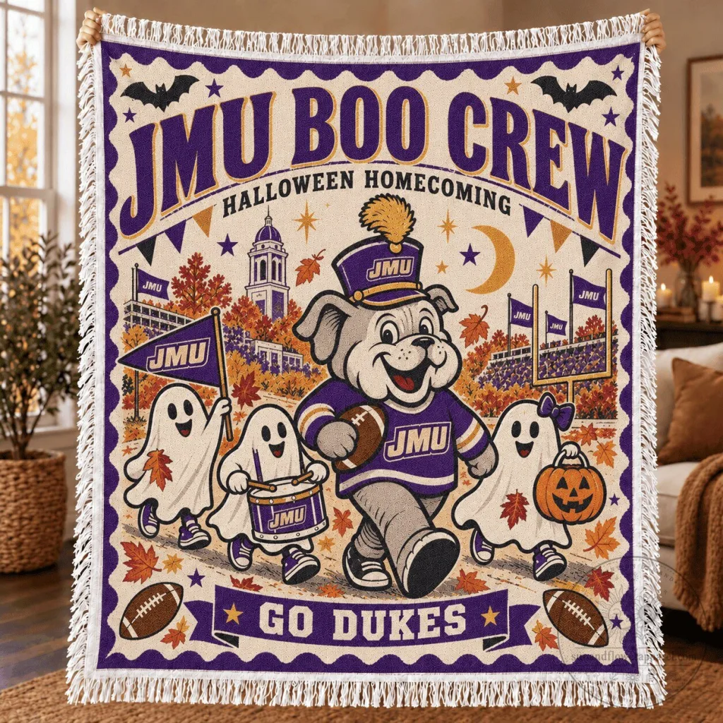 James Madison University Boo Crew Halloween Homecoming Go Dukes Blanket James Madison University Boo Crew Halloween Homecoming Go Dukes Blanket