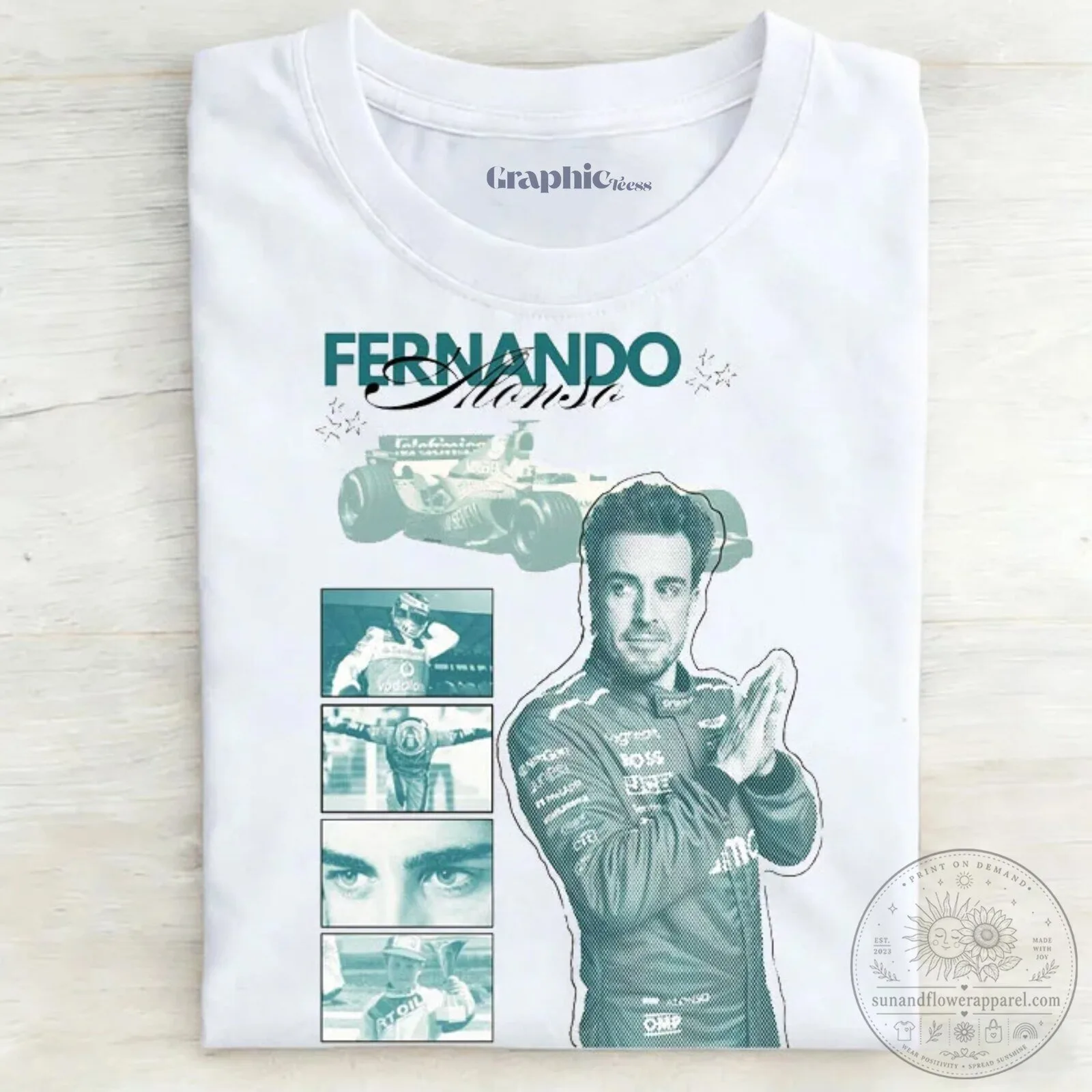Fernando Alonso Formula One Racing Driver Grand Prix T-Shirt