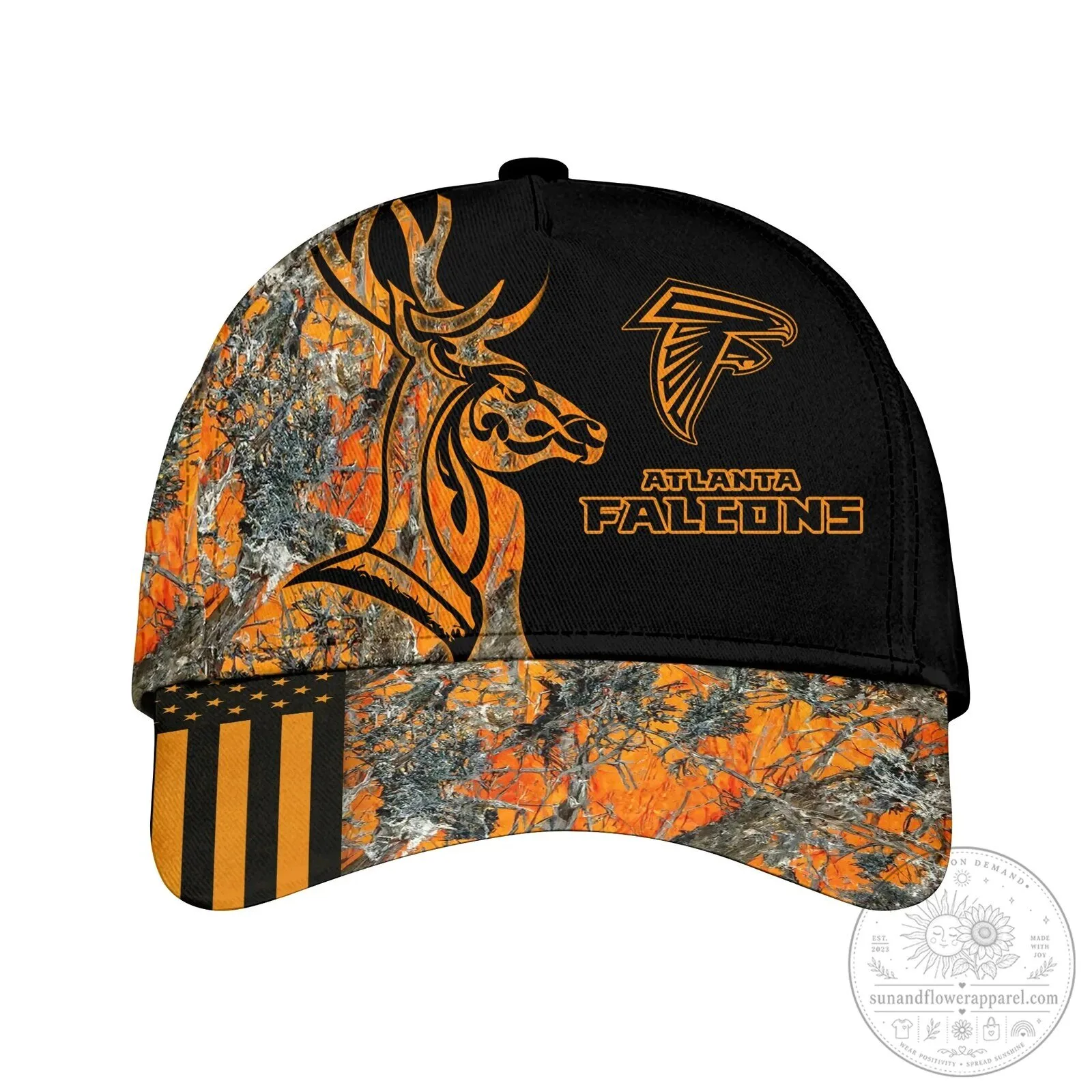 Atlanta Falcons Deer Hunting Camouflage Stars Stripes Cap Hat