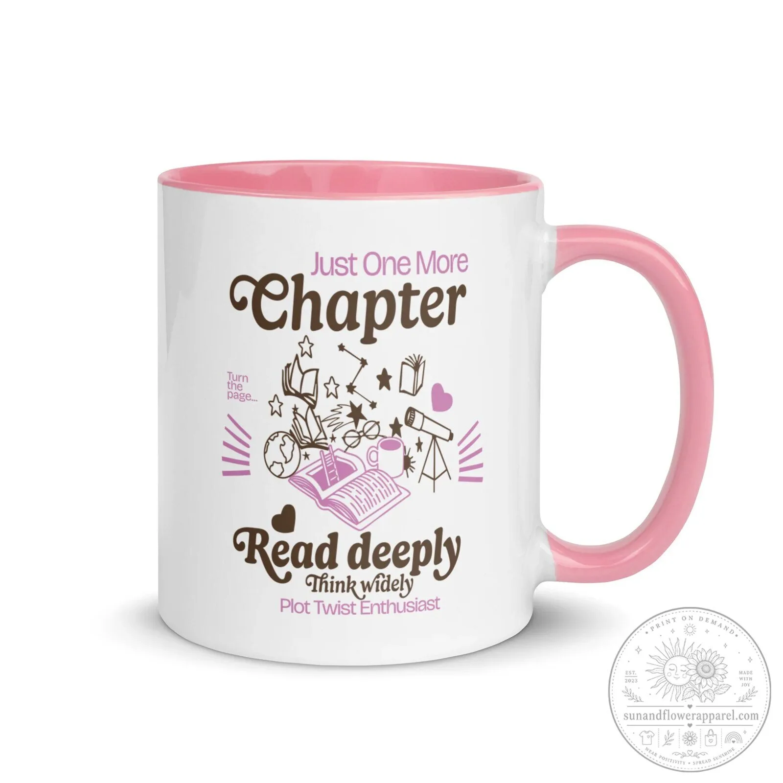 Just One More Chapter Pink Inside Coffee Mug