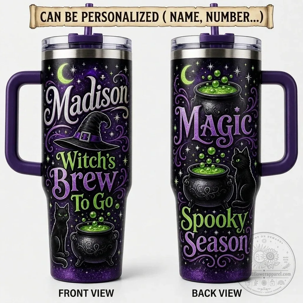 Personalized Witch's Brew To Go Magic Spooky Season Halloween Tumbler