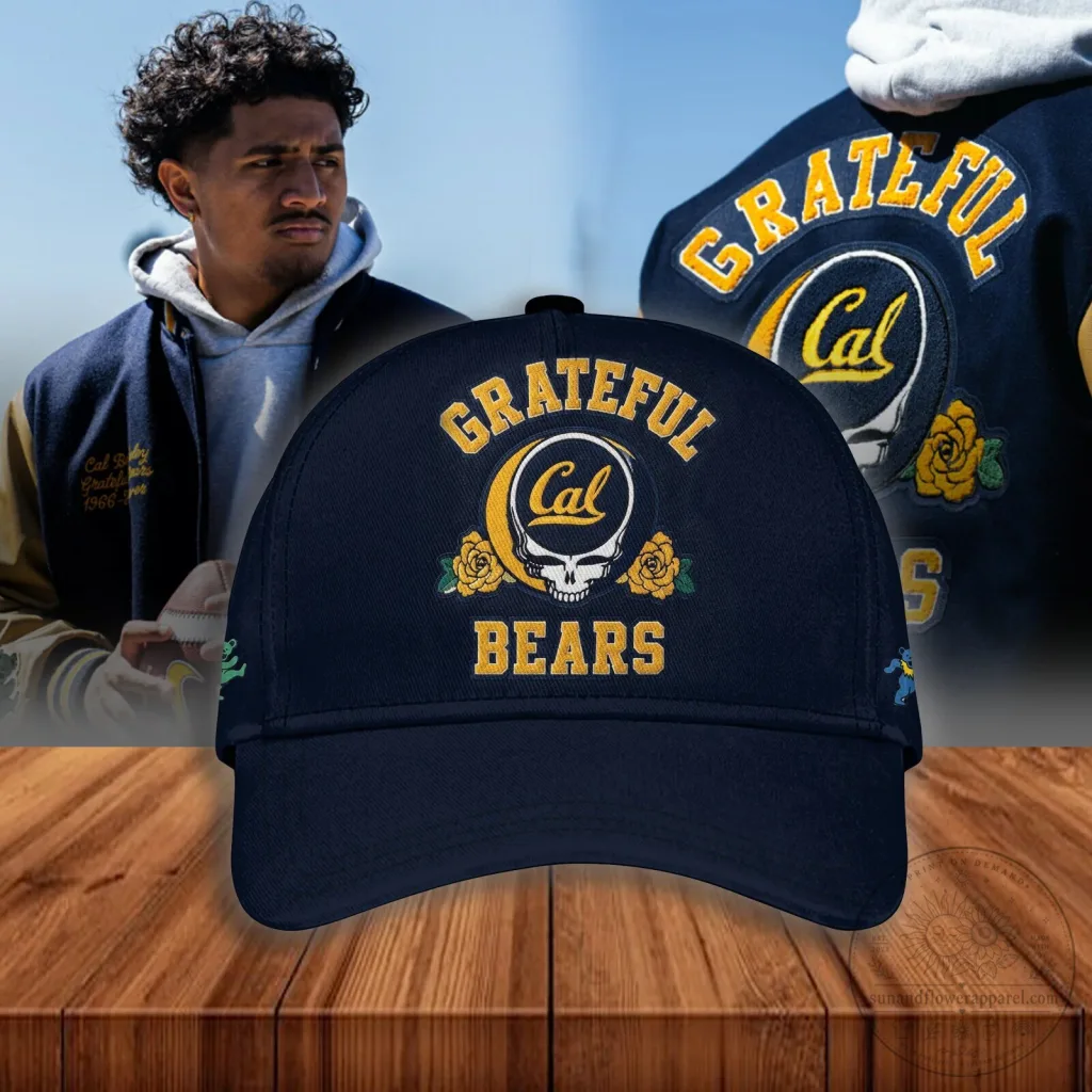 Cal Football Grateful Dead Bears Embroidered Cap Hat Cal Football Grateful Dead Bears Embroidered Cap Hat