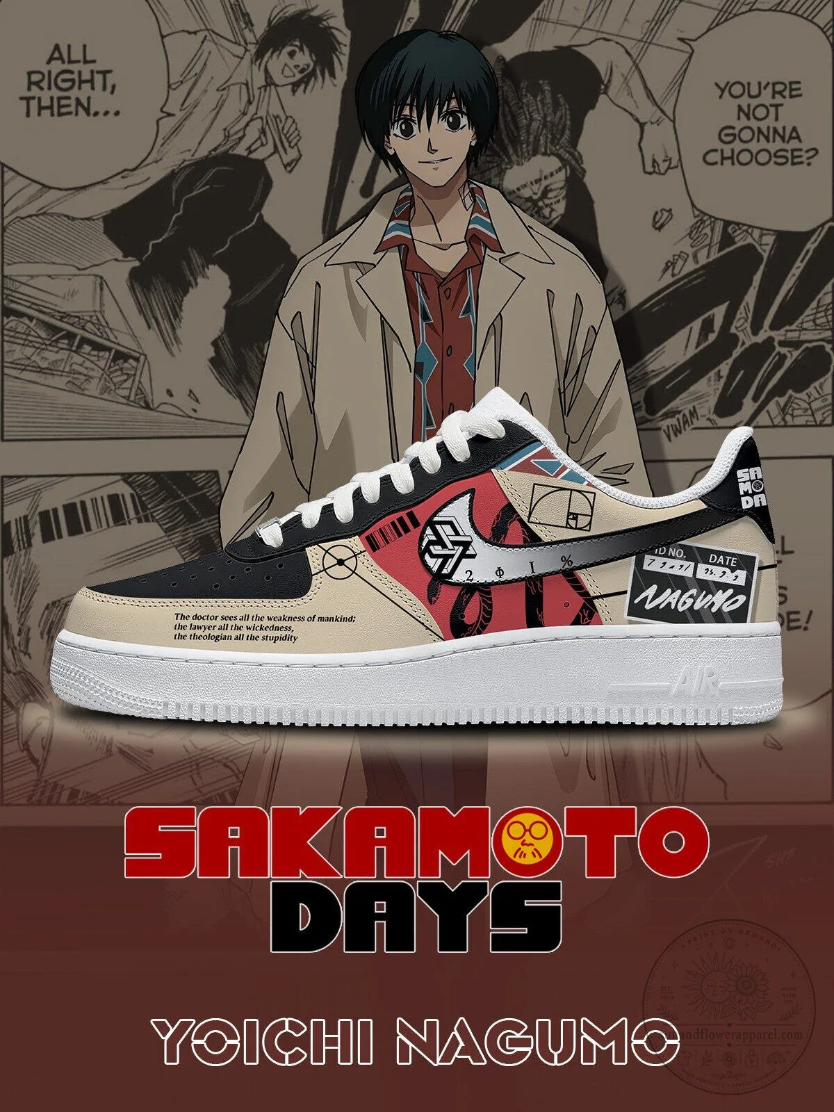 Sakamoto Days Yoichi Nagumo Anime Manga Custom Sneakers