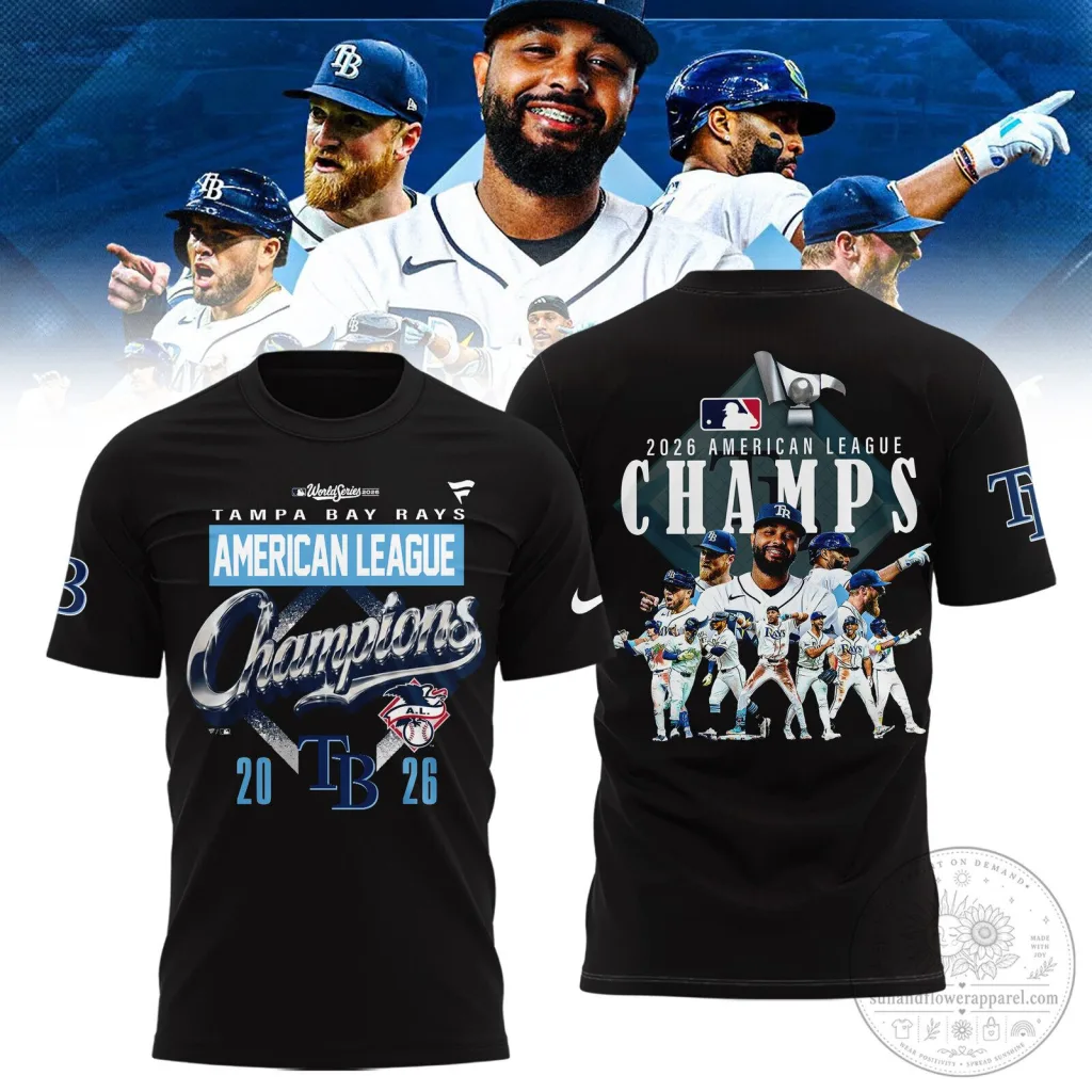 Tampa Bay Rays 2026 American League Champions MLB Baseball T-Shirt Tampa Bay Rays 2026 American League Champions MLB Baseball T-Shirt