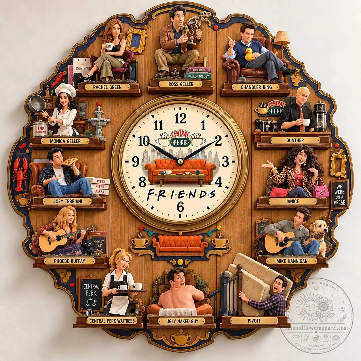 Friends TV Show Central Perk Character Wall Clock Home Decor