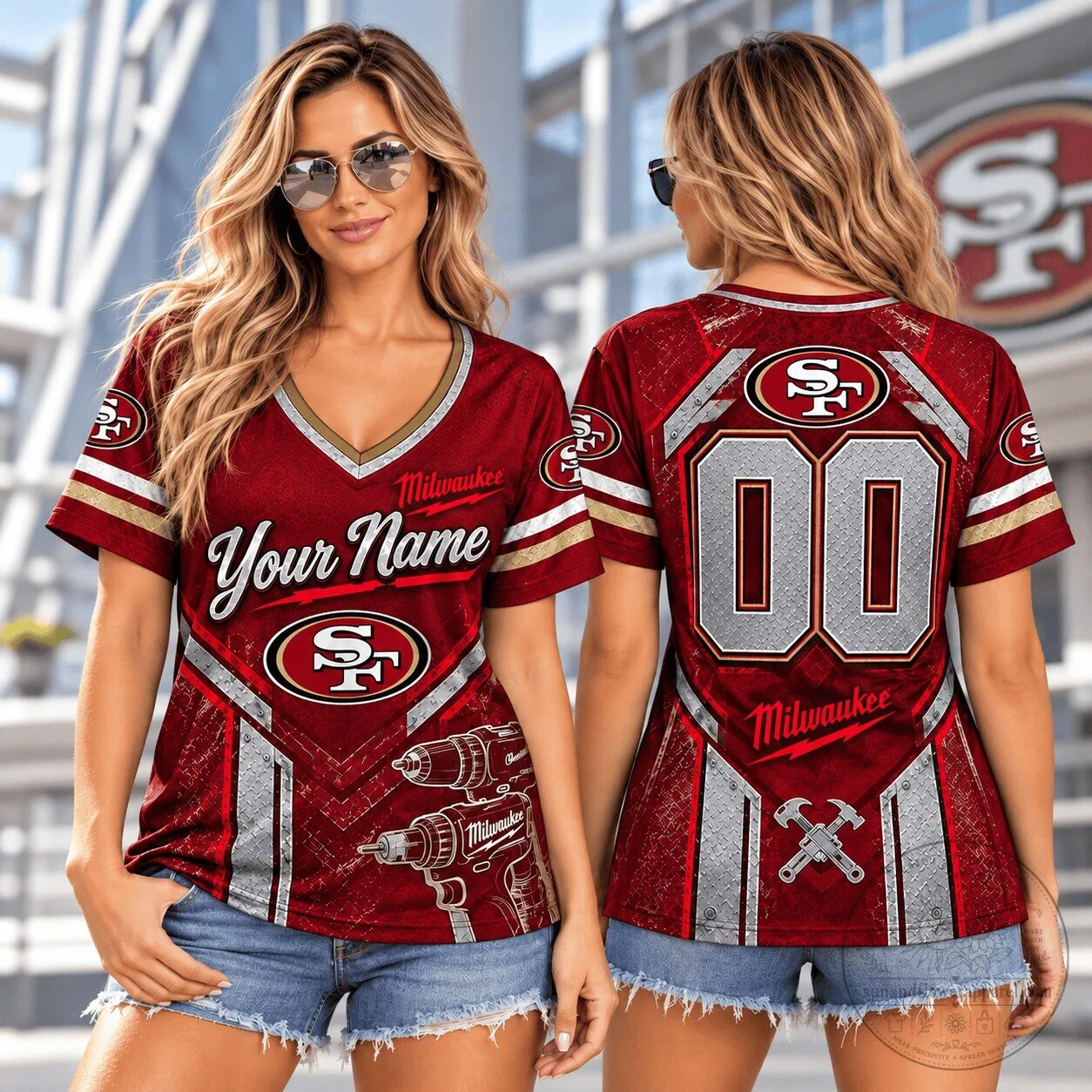 San Francisco 49ers Personalized Milwaukee Tools NFL Football T-Shirt