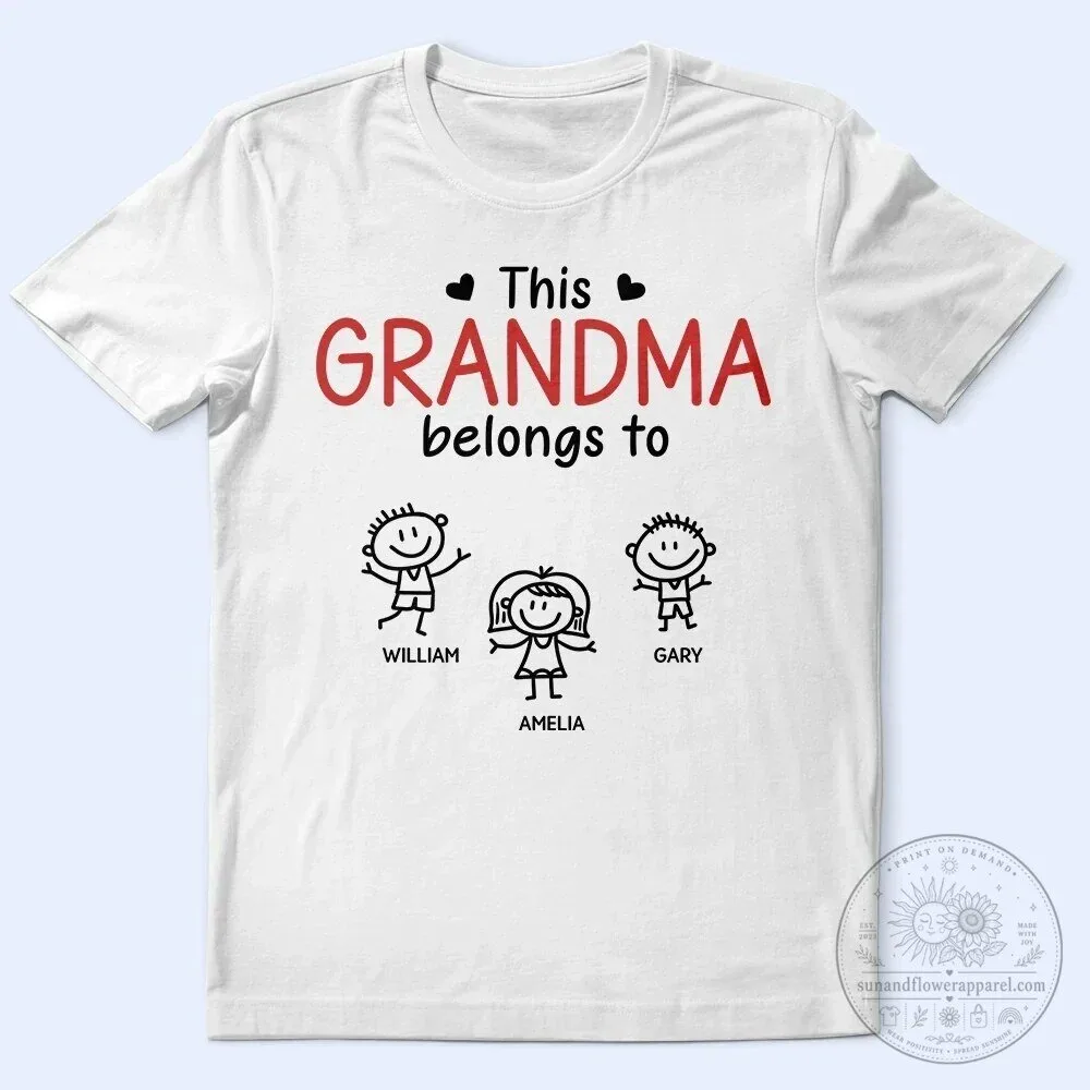 Personalized This Grandpa Belongs To Kid Stick Figures Black T-Shirt 9 Personalized This Grandpa Belongs To Kid Stick Figures Black T-Shirt