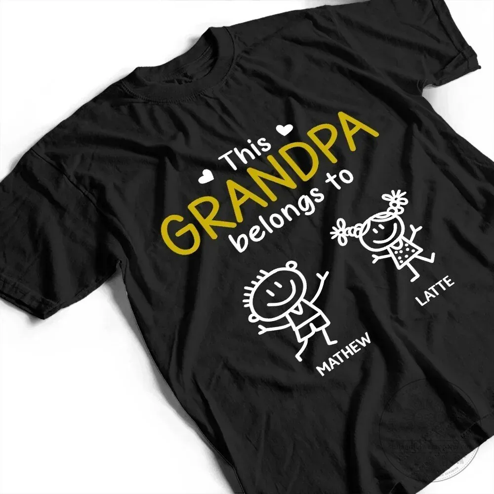 Personalized This Grandpa Belongs To Kid Stick Figures Black T-Shirt 11 Personalized This Grandpa Belongs To Kid Stick Figures Black T-Shirt
