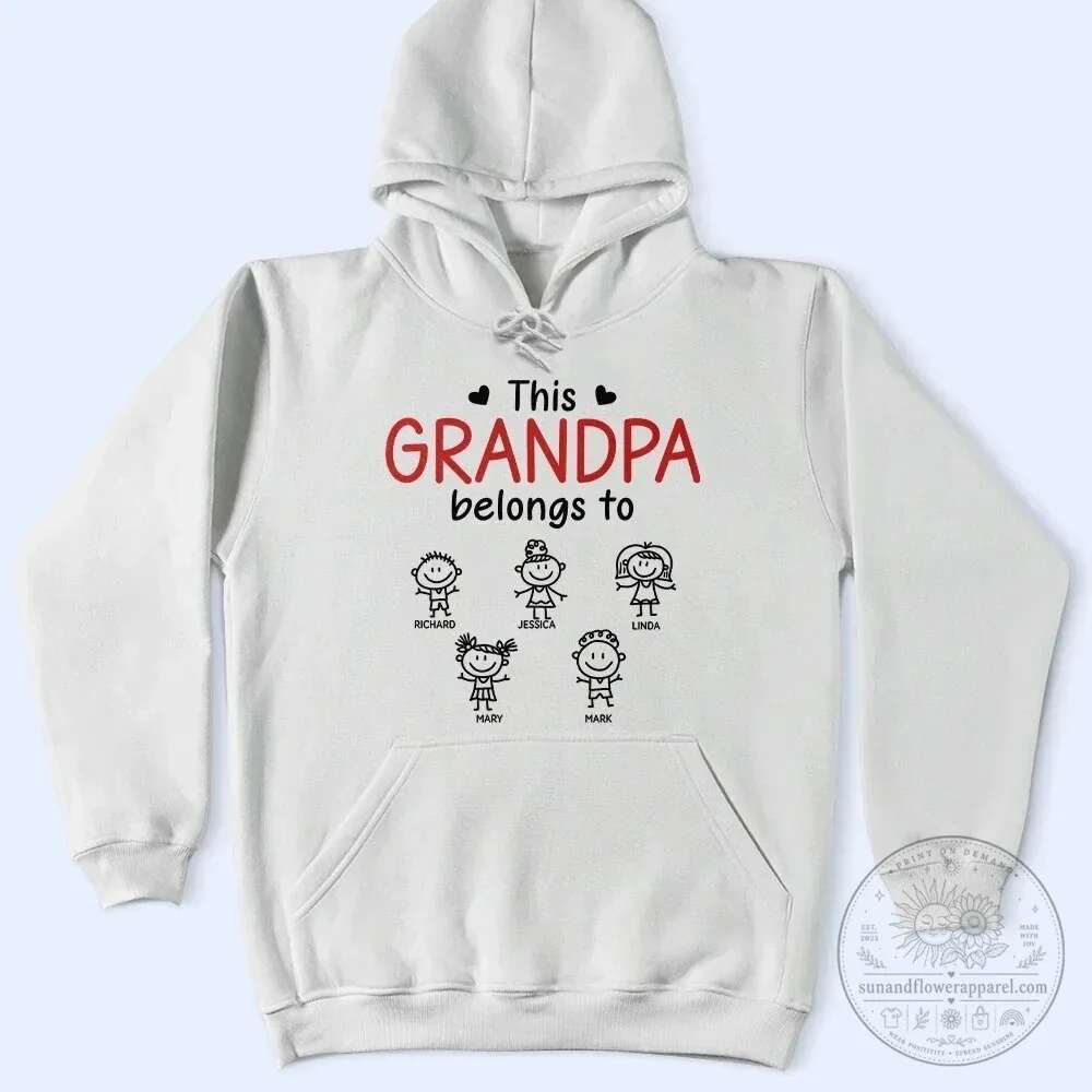 Personalized This Grandpa Belongs To Kid Stick Figures Black T-Shirt 12 Personalized This Grandpa Belongs To Kid Stick Figures Black T-Shirt